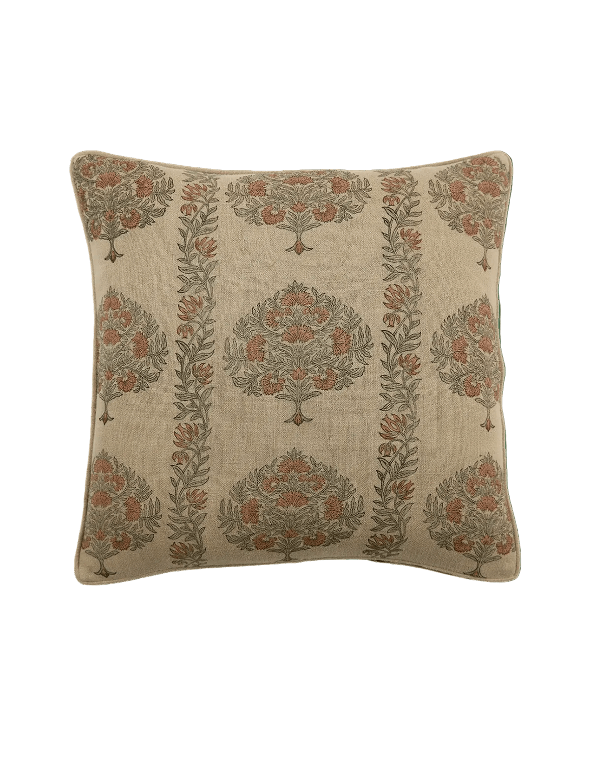 22x22 Mour Linen Blockprint Cushion Cover - Faire Living