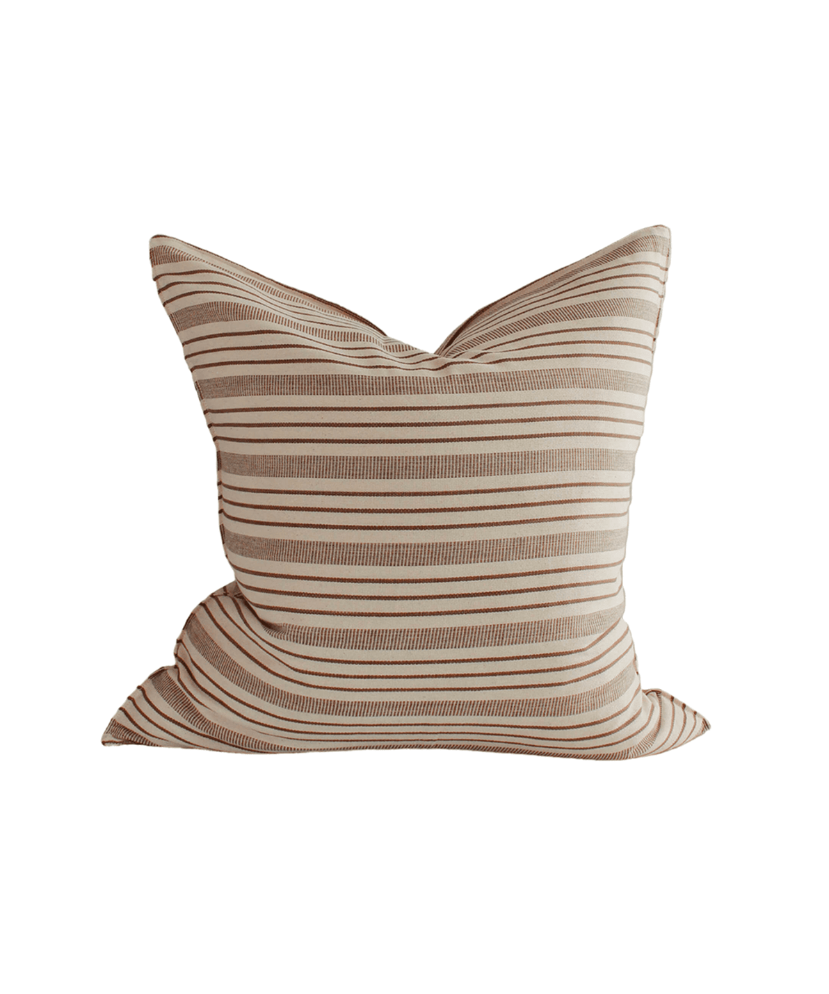Chocolate Stripe Handwoven Cotton Cushion - Faire Living