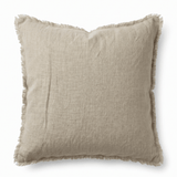 Linen Cushion Cover Natural Fringe 26x26