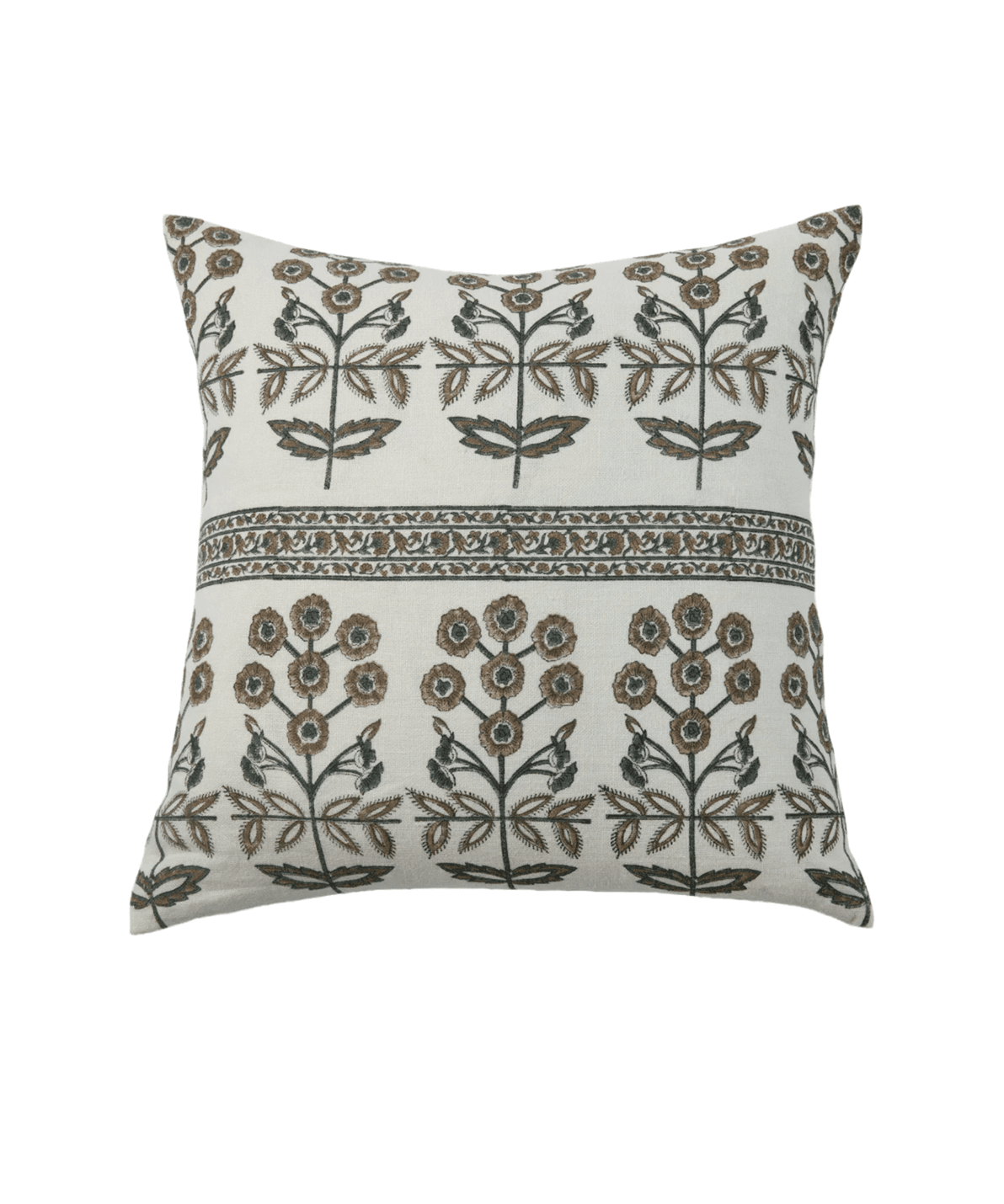22x22 Lynette Linen Blockprint Pillow - Faire Living