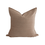 Chocolate Gingham Handwoven Cotton Cushion - Faire Living