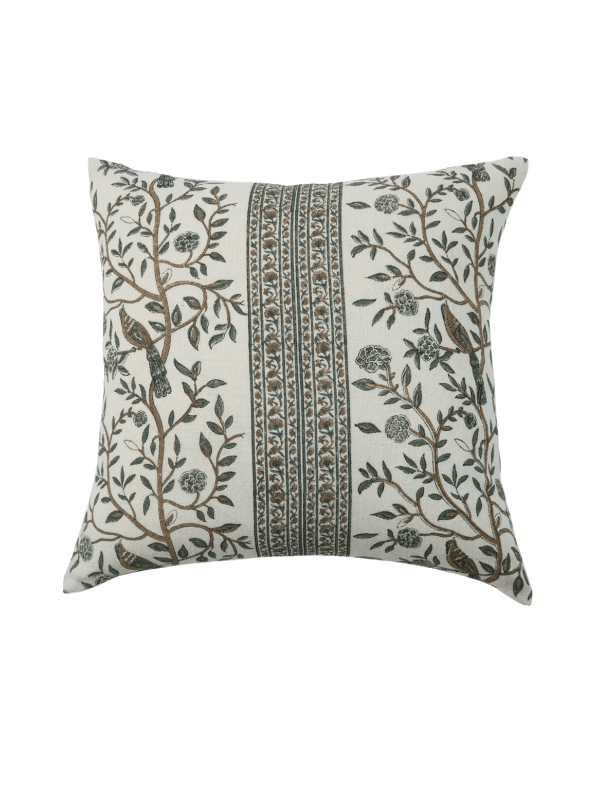 22x22 Chriya Azur Linen Blockprint Pillow - Faire Living