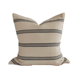 Navy Stripe Handwoven Cotton Cushion - Faire Living