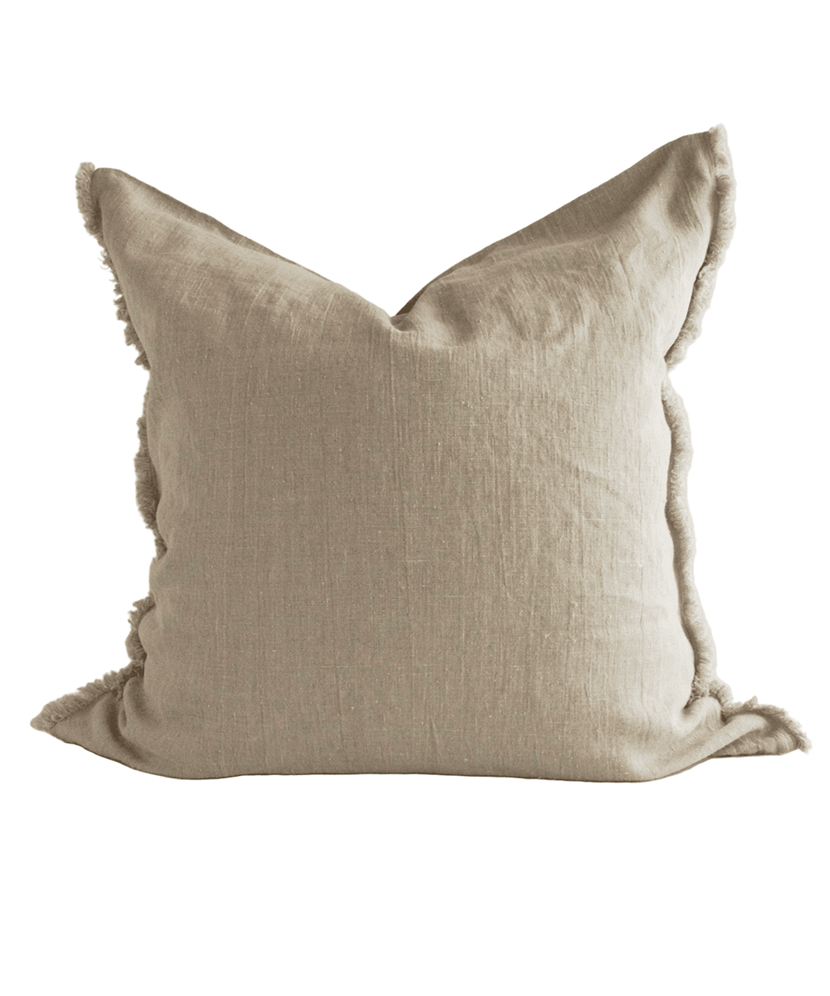Linen Cushion Cover Natural Fringe 26x26 - Faire Living