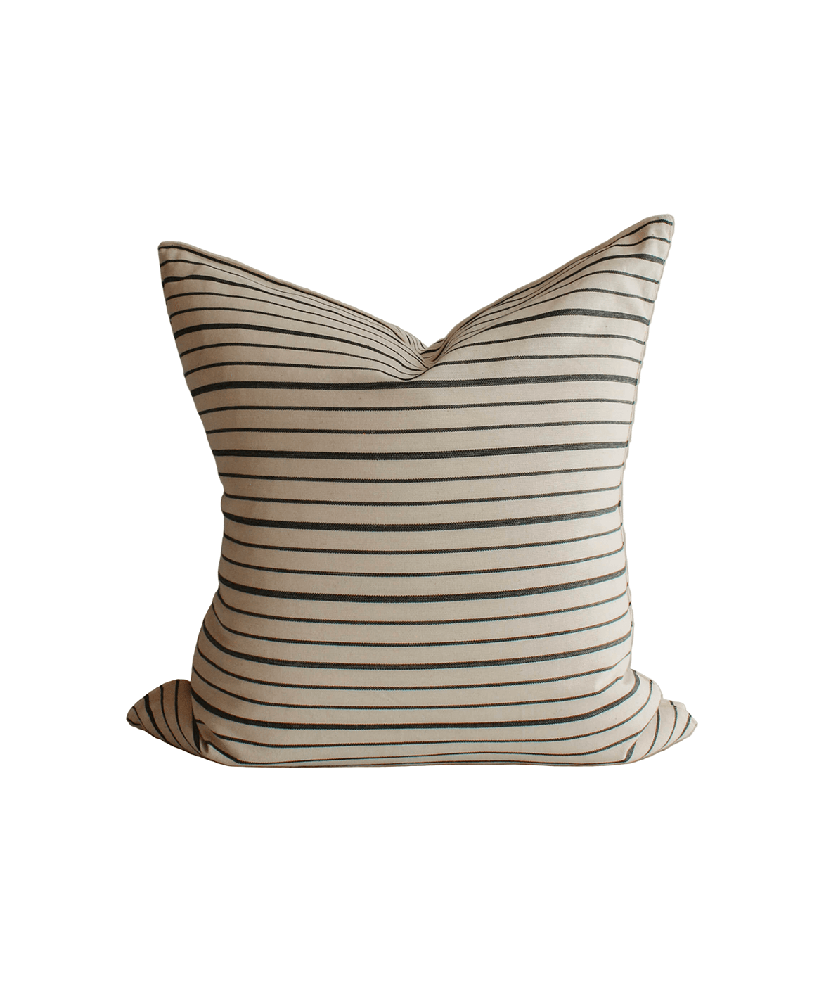 Black Stripe Handwoven Cotton Cushion - Faire Living