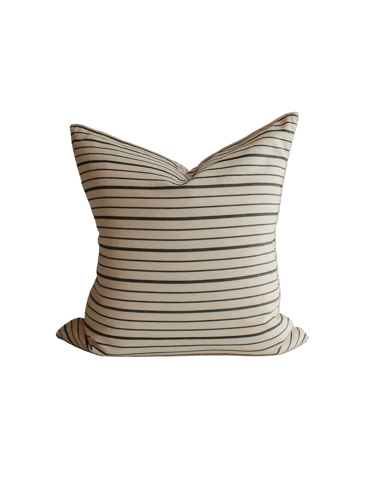 Black Stripe Handwoven Cotton Cushion - Faire Living