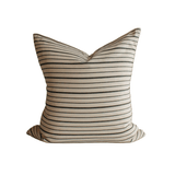 Black Stripe Handwoven Cotton Cushion - Faire Living