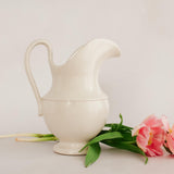 White Stoneware Aviary Pitcher