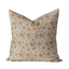 Caramel Floral Cotton Linen Pillow Cover - Faire Living