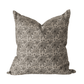 Brown Floral Cotton Linen Pillow Cover - Faire Living