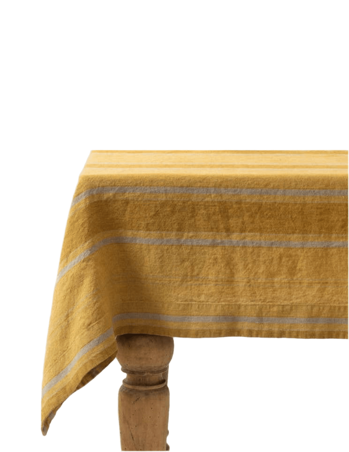 Amber Bronze Stripes Linen Tablecloth - Faire Living