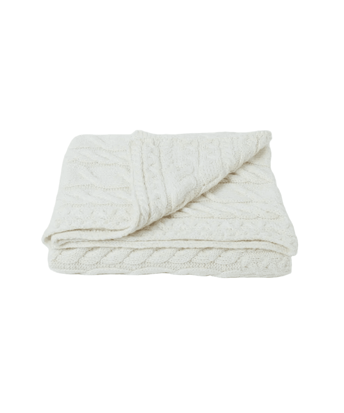 Irish Knit Aran Cable Throw in Cream - Faire Living