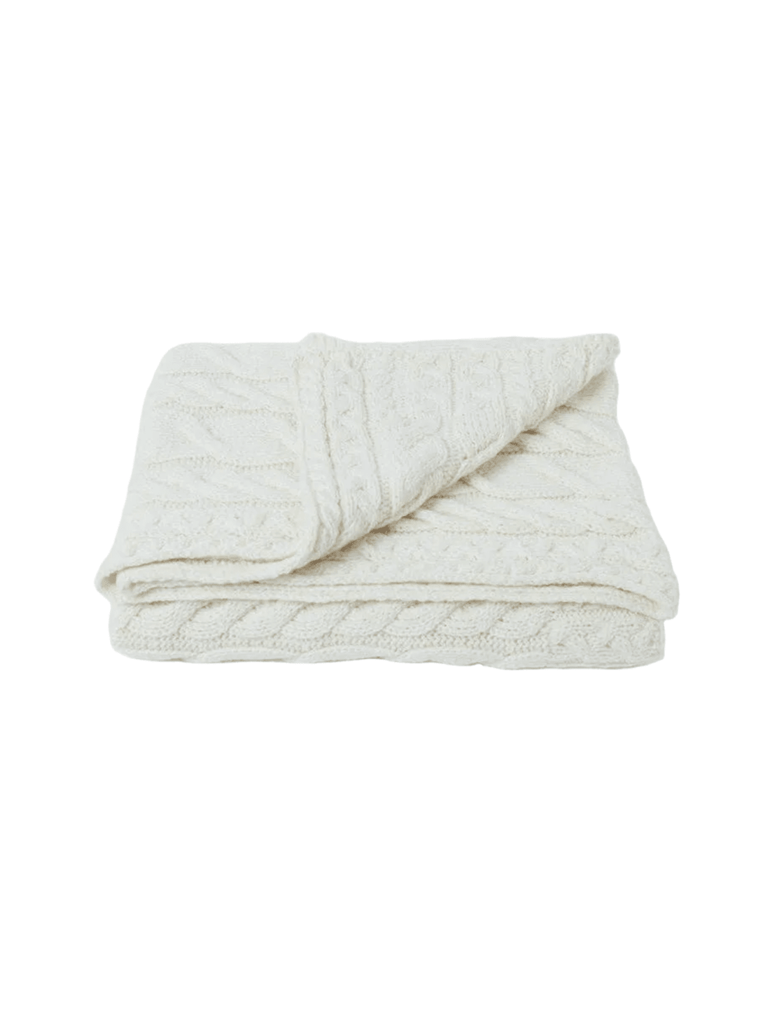 Irish Knit Aran Cable Throw in Cream - Faire Living