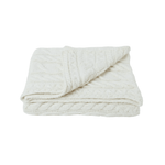 Irish Knit Aran Cable Throw in Cream - Faire Living