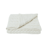 Irish Knit Aran Cable Throw in Cream - Faire Living