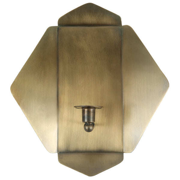 Brass Quarter Fold Candle Wall Sconce