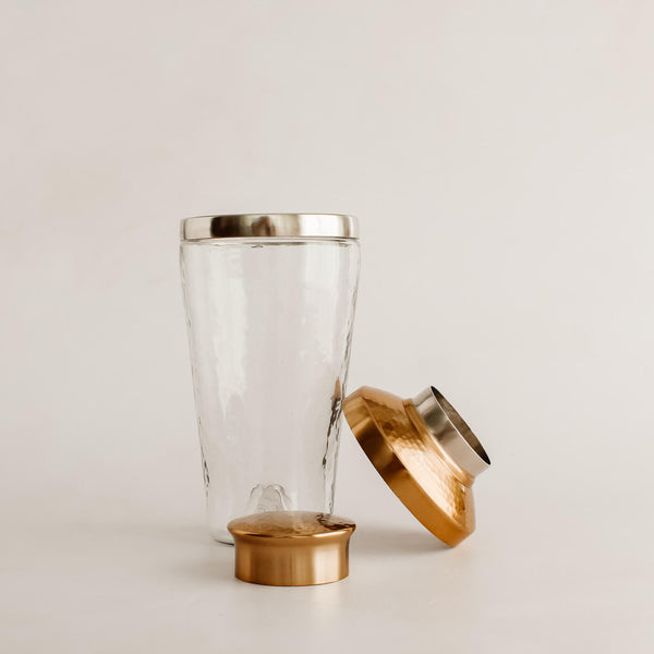 Blown Glass & Brass Cocktail Shaker