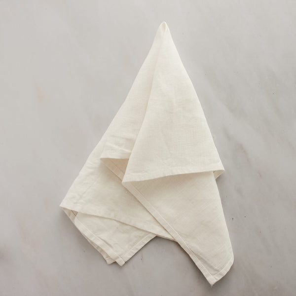 Linen Kitchen Towel in White