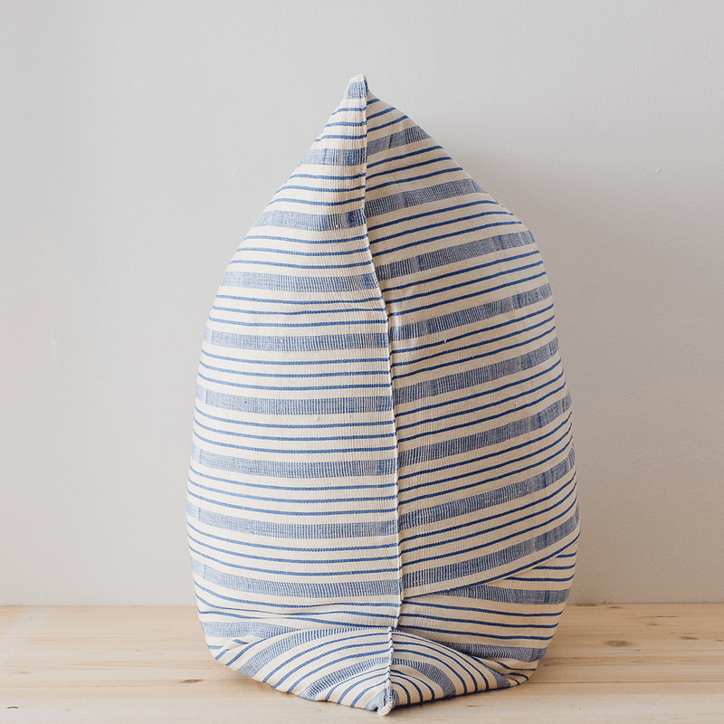 Blue Stripe III Handwoven Cotton Cushion