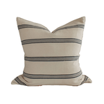 Navy Stripe Handwoven Cotton Cushion - Faire Living