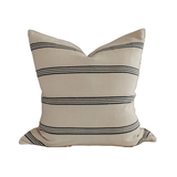 Navy Stripe Handwoven Cotton Cushion - Faire Living