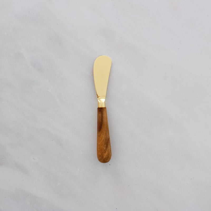 Gold and Wood Spreading Knife