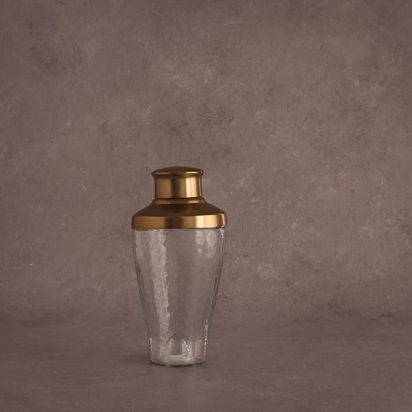 Mini Glass & Brass Cocktail Shaker