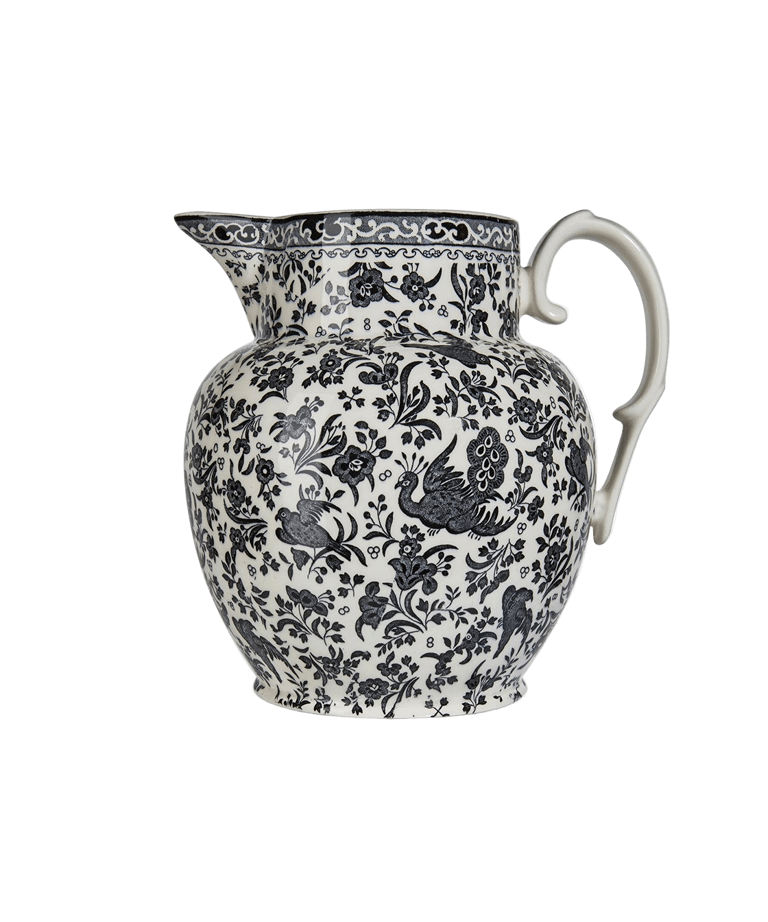 Black Regal Peacock Large Etruscan Jug - Faire Living