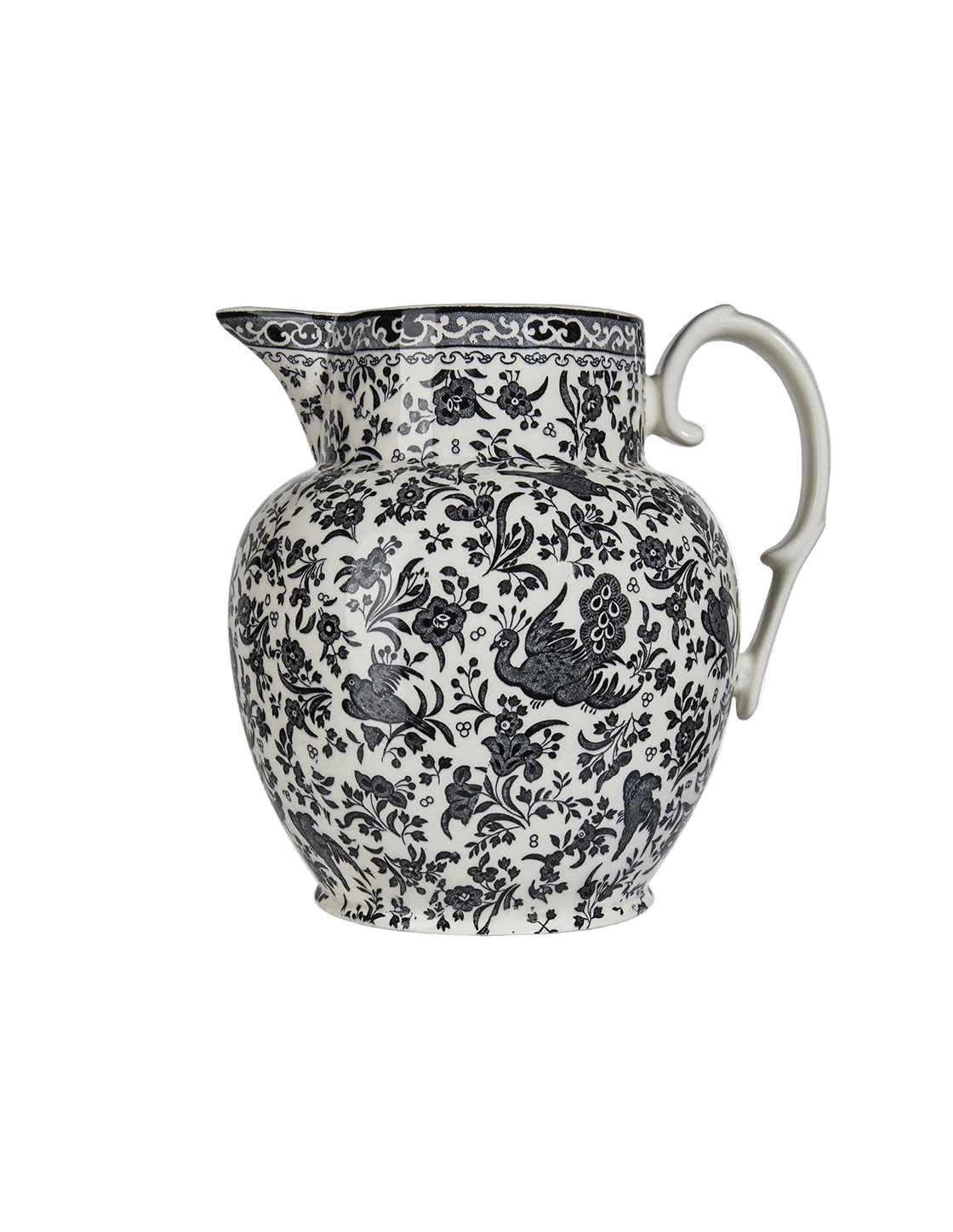 Black Regal Peacock Large Etruscan Jug - Faire Living