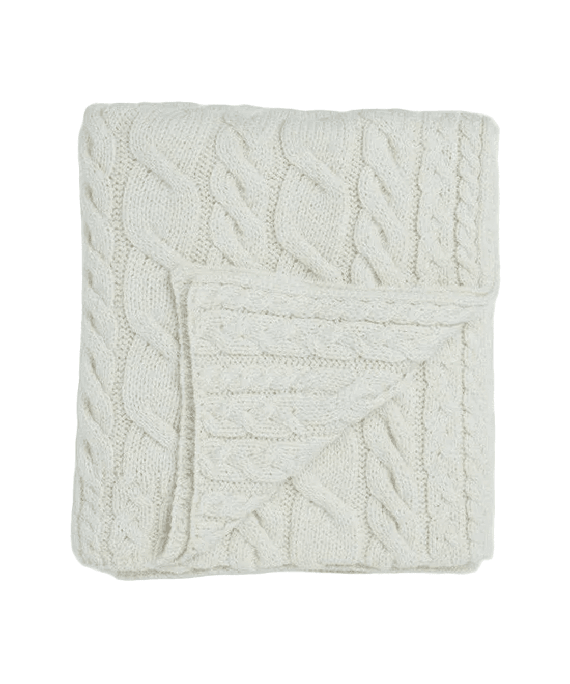 Irish Knit Aran Cable Throw in Cream - Faire Living