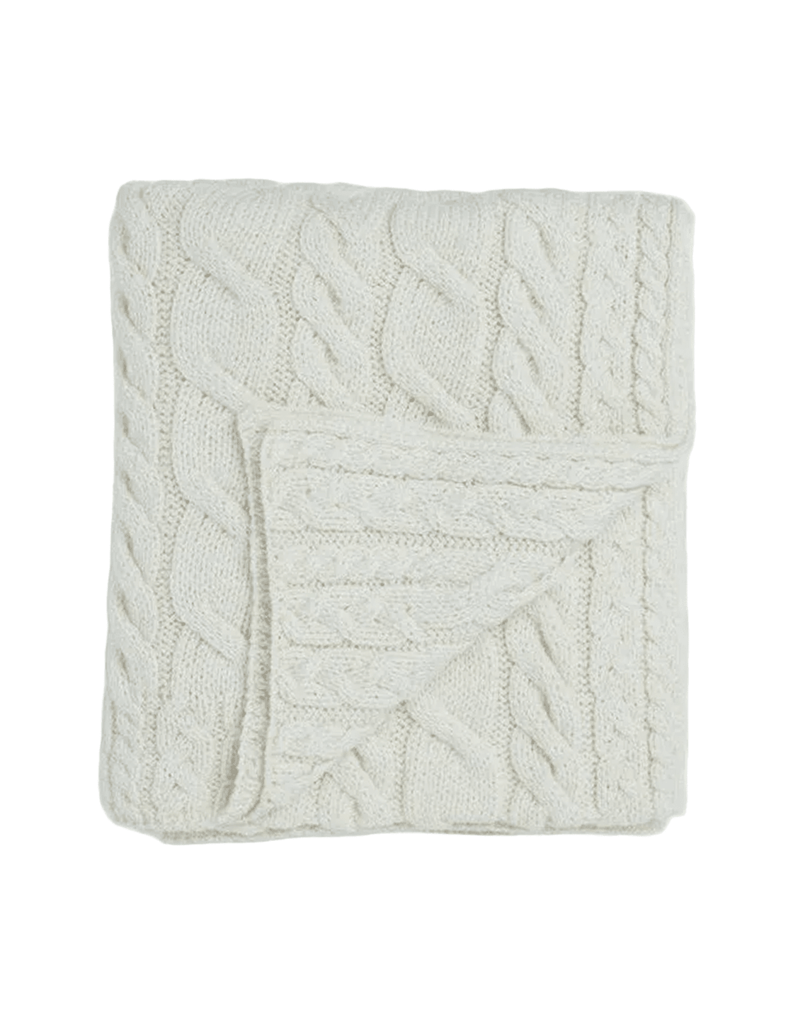 Irish Knit Aran Cable Throw in Cream - Faire Living