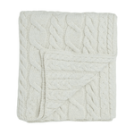 Irish Knit Aran Cable Throw in Cream - Faire Living