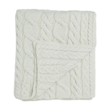 Irish Knit Aran Cable Throw in Cream - Faire Living