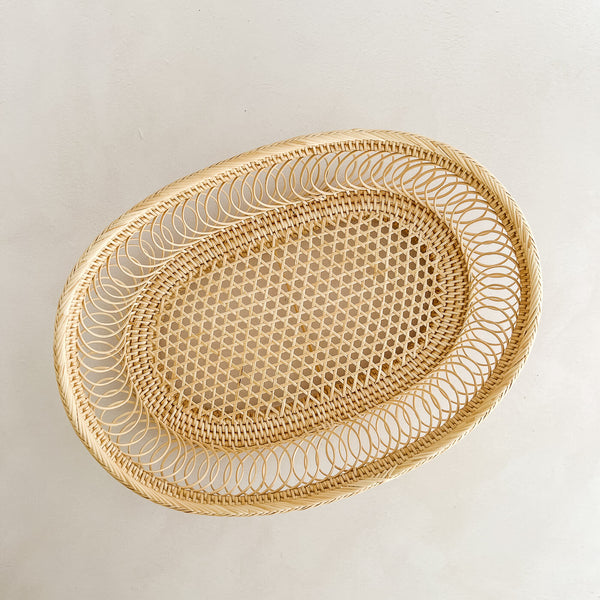 Cambodian Oval Caned Basket