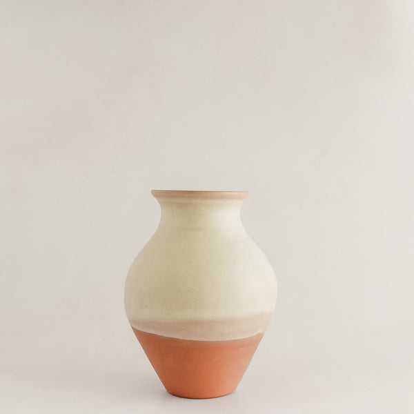 Two Toned Spanish Terracotta Vase handmade in Catalonia