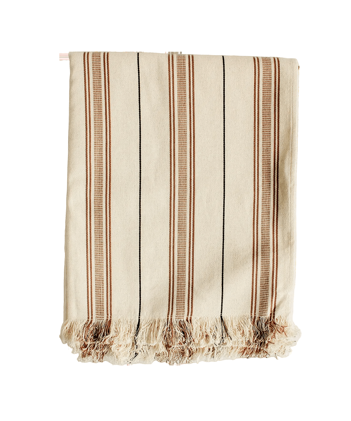 Chocolate Stripe Organic Cotton Handwoven Throw - Faire Living