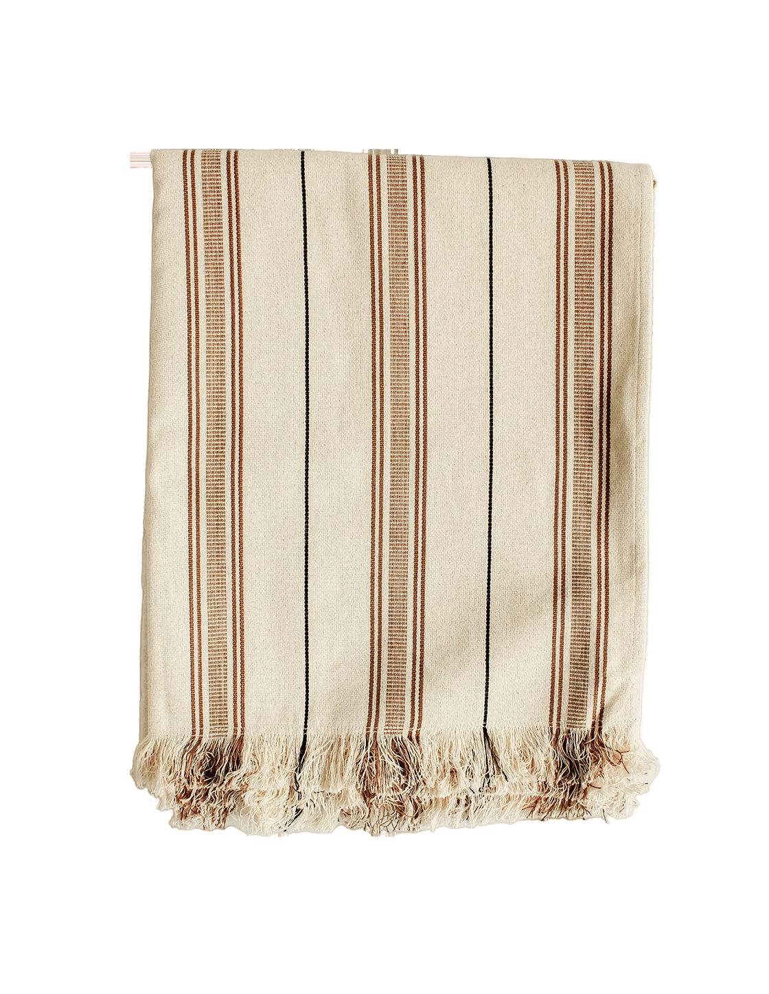 Chocolate Stripe Organic Cotton Handwoven Throw - Faire Living