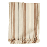 Chocolate Stripe Organic Cotton Handwoven Throw - Faire Living