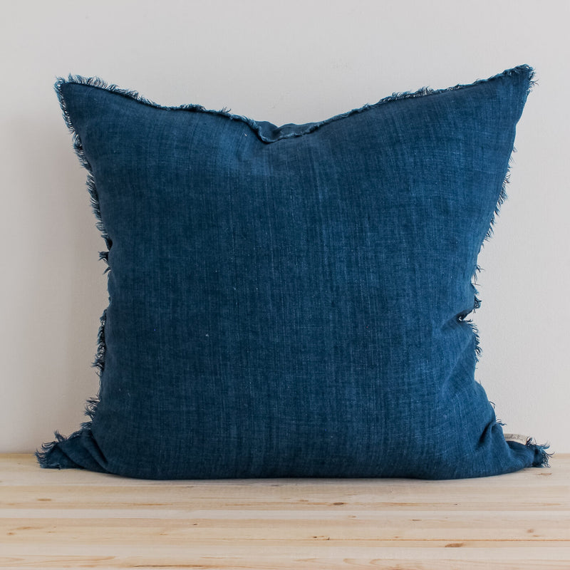24x24 Belgian Linen Pillow in Cobalt
