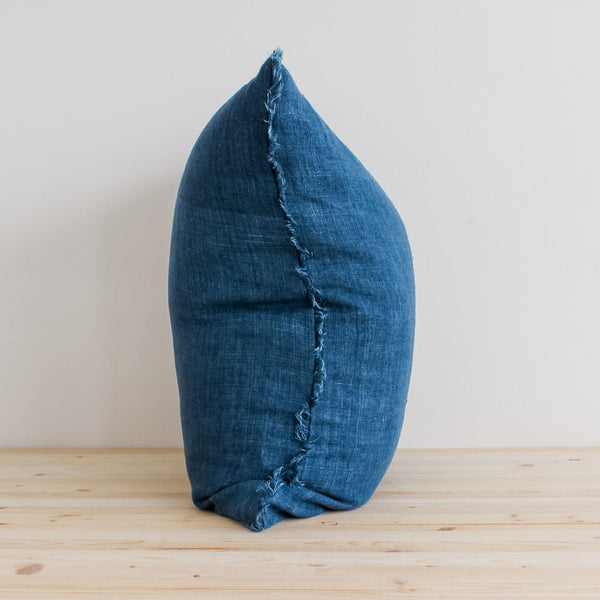 24x24 Belgian Linen Pillow in Cobalt