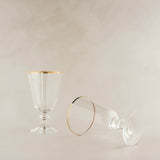 Gold Fluted Czech Wine Glasses
