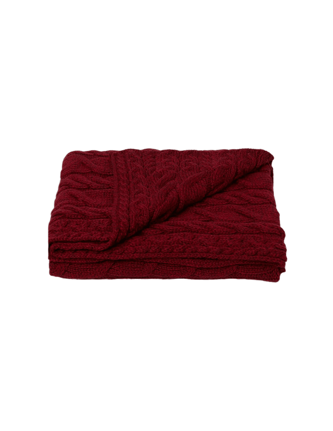Irish Knit Aran Cable Throw in Red - Faire Living