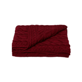 Irish Knit Aran Cable Throw in Red - Faire Living