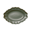 Manoir Green Scalloped Japanese Stoneware Platter - Faire Living