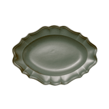 Manoir Green Scalloped Japanese Stoneware Platter - Faire Living
