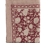 Ruby Hand Block Printed Pure Linen Tablecloth - Faire Living