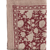Ruby Hand Block Printed Pure Linen Tablecloth - Faire Living