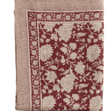 Ruby Hand Block Printed Pure Linen Tablecloth - Faire Living