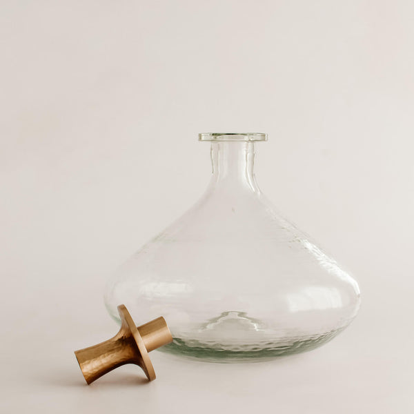 Pebbled Blown Glass Decanter