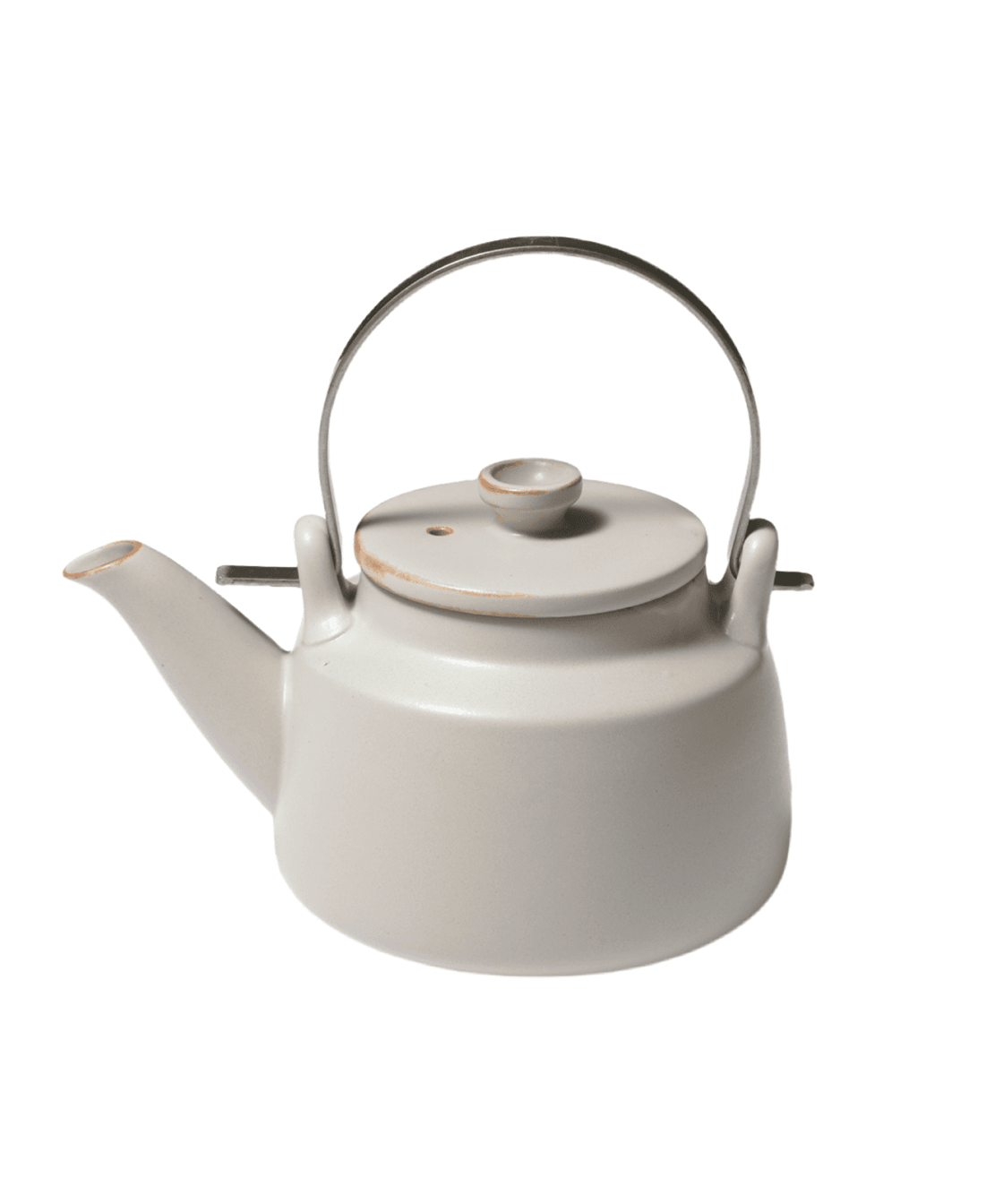 Pre - Order Grey Japanese Porcelain Teapot with Metal Handle and Mesh Strainer - Faire Living